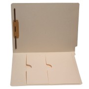 11 pt Manila Folders, Full Cut End Tab, Letter Size, Double Pockets Inside Front, Fastener Pos. 1 (Box of 50)