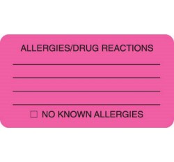 MAP1730 - ALLERGIES/DRUG REACTIONS - Fl Pink, 3-1/4