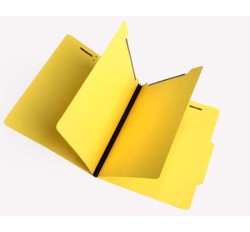 15 Pt.  Yellow Classification Folders, 2/5 Cut Top Tab, Letter, 2 Dividers (Box of 25)