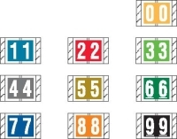 Col'R'Tab Numeric Labels, Laminated, 1" X 1-1/2", Individual Numbers - Roll of 500 - SHIPS FREE