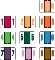 Tab 1282 Numeric Labels, Laminated, 1" X 1.25", Individual Numbers - Roll of 500 - SHIPS FREE