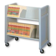 File Cart with 2 Letter File Shelves and 4 Movable Dividers