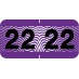 Control-O-Fax -       2022 - Purple/Black 1 1/2" x 3/4", 500/Roll - SHIPS FREE