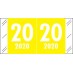 Col'R'Tab -     2020 - Yellow/White 1 1/2" x 3/4", 500/Roll - SHIPS FREE