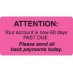 MAP4850 - ATTENTION SEND PAYMENT  - Fl Pink, 3-1/4" X 1-3/4" (Roll of 250) - SHIPS FREE