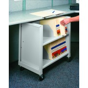 Mini File Cart with 2 Letter File Shelves and 4 Movable Dividers