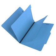 15 Pt.    Blue Classification Folders, 2/5 Cut Top Tab, Letter, 2 Dividers (Box of 25)