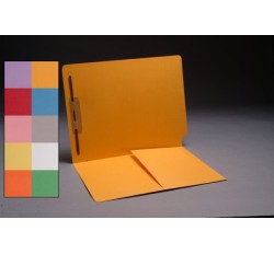 14 pt Color Folders, Full Cut End Tab, Letter Size, 1/2 Pocket Inside Front, Fastener Pos. 1...