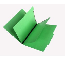 15 Pt.   Green Classification Folders, 2/5 Cut Top Tab, Letter, 2 Dividers (Box of 25)